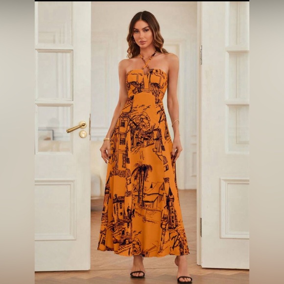 Shen summer dress S orange only wear once - Picture 3 of 7